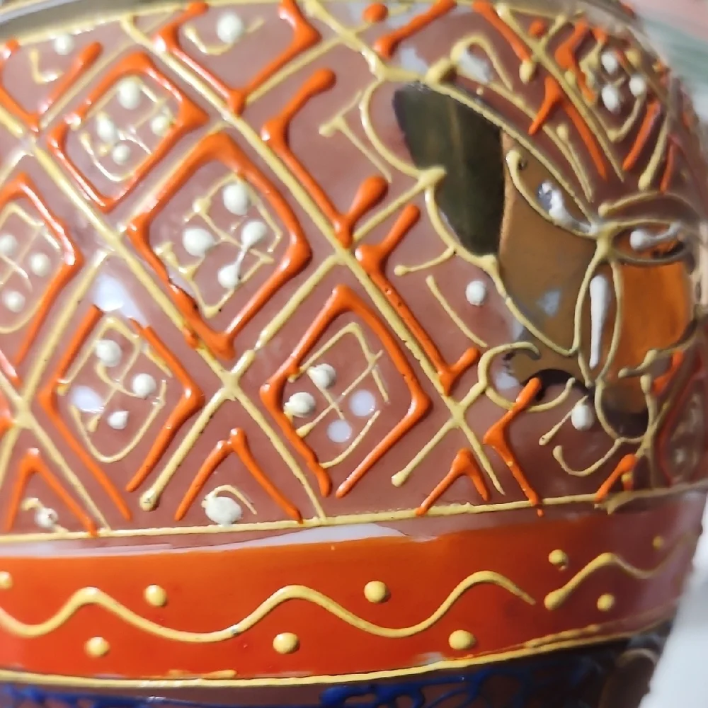VTG Hand Painted Goldcastle Japan Moriage Butterfly Vase, Set of 2